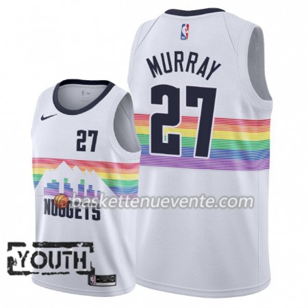 Maillot Basket Denver Nuggets Jamal Murray 27 2018-19 Nike City Edition Blanc Swingman - Enfant